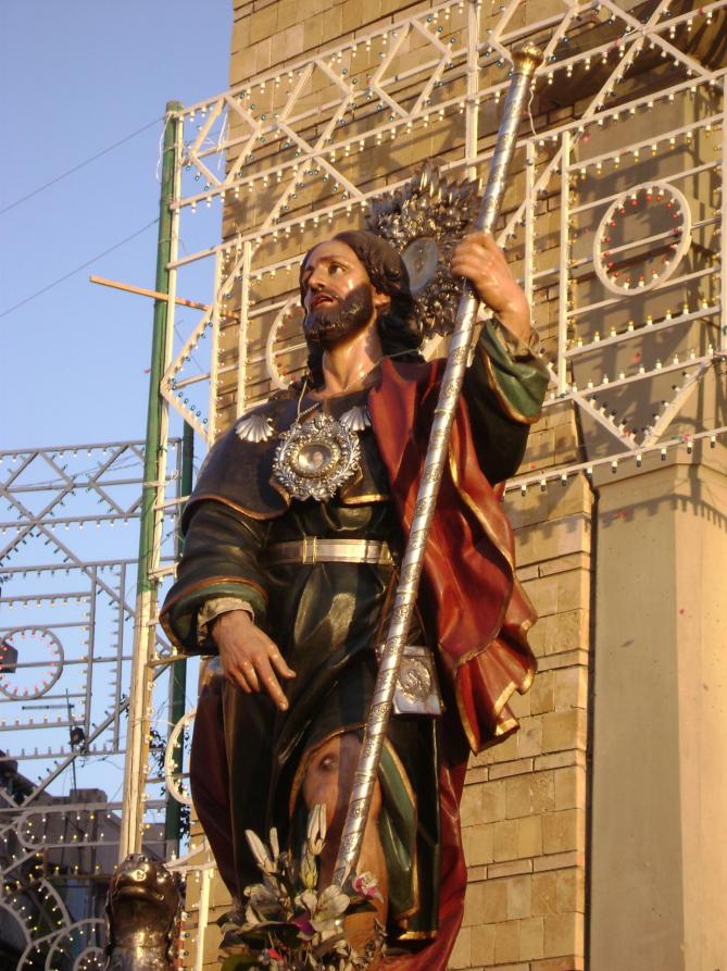 Statue of san rocco of scilla italy